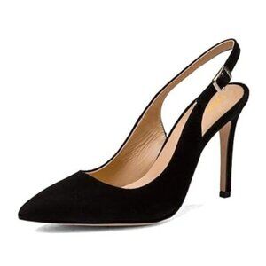 Pazzion Women's Classic High Heeled Slingback Pumps Closed Pointy Toe Stiletto